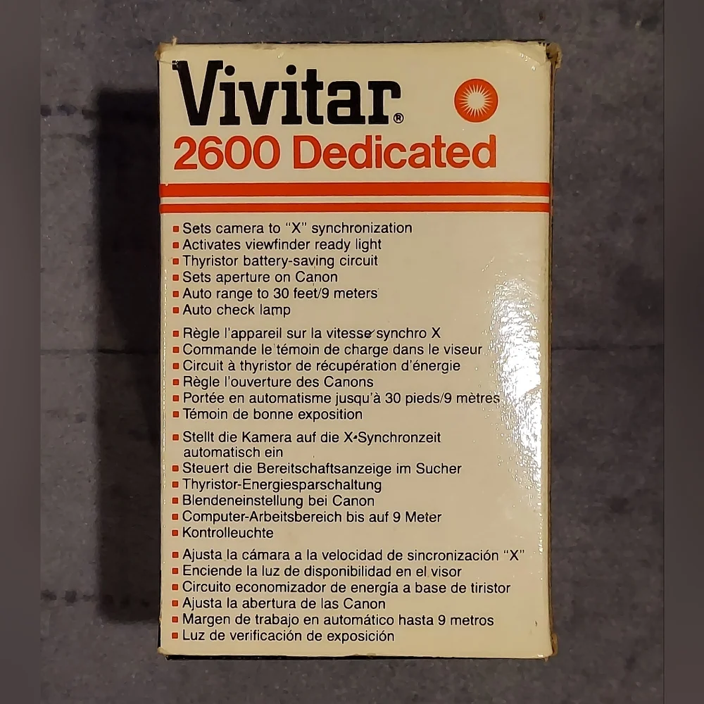 NIB VINTAGE VIVITAR 2600-D DEDICATED AUTO THYRISTOR ELECTRONIC FLASH CANON NIKON